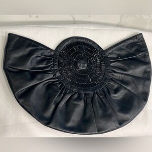 Moyna Black Soft Leather Evening Clutch